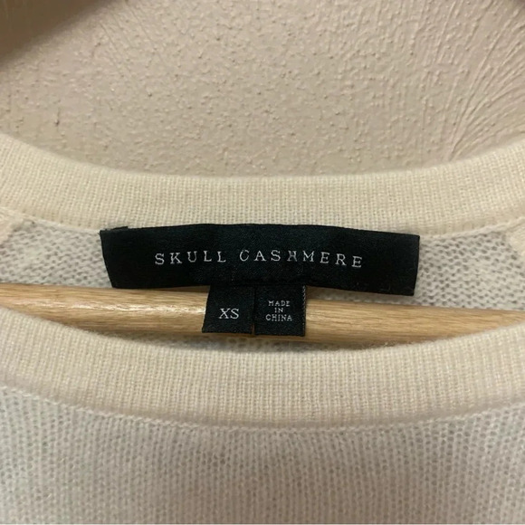 Skull Cashmere Lincoln Sweater Chalk & Heather Grey Size XS - Picture 13 of 15